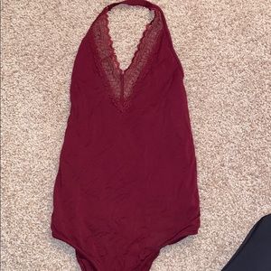 American Eagle Lace neck bodysuit